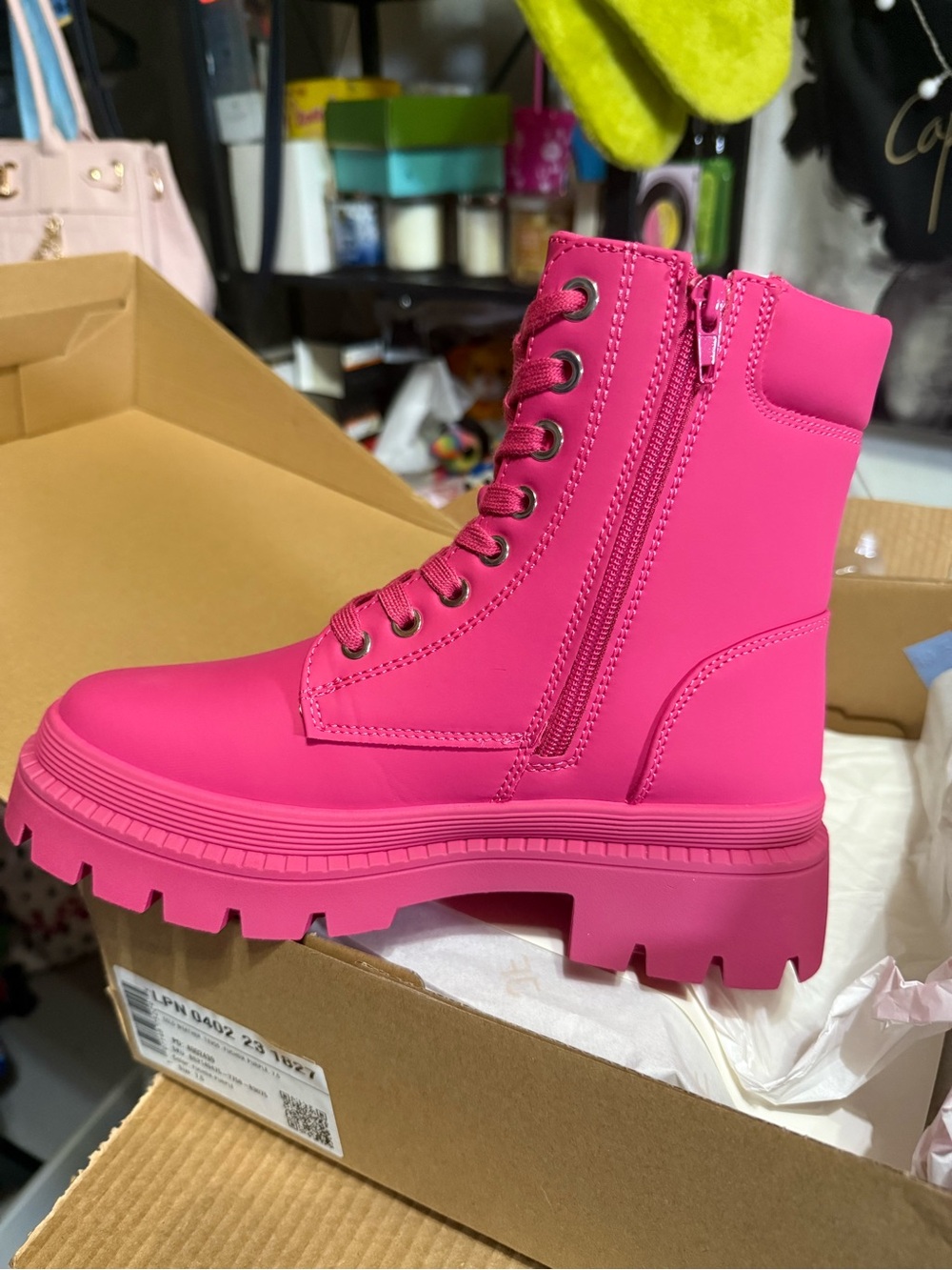 •Tevos• Fuchsia Edition Lace Up Combat Boots - Picture 5 of 8